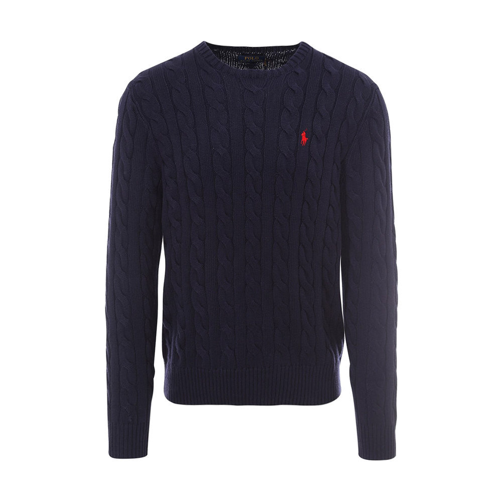 26SS 포니 자수 케이블 니트 네이비 710775885 001