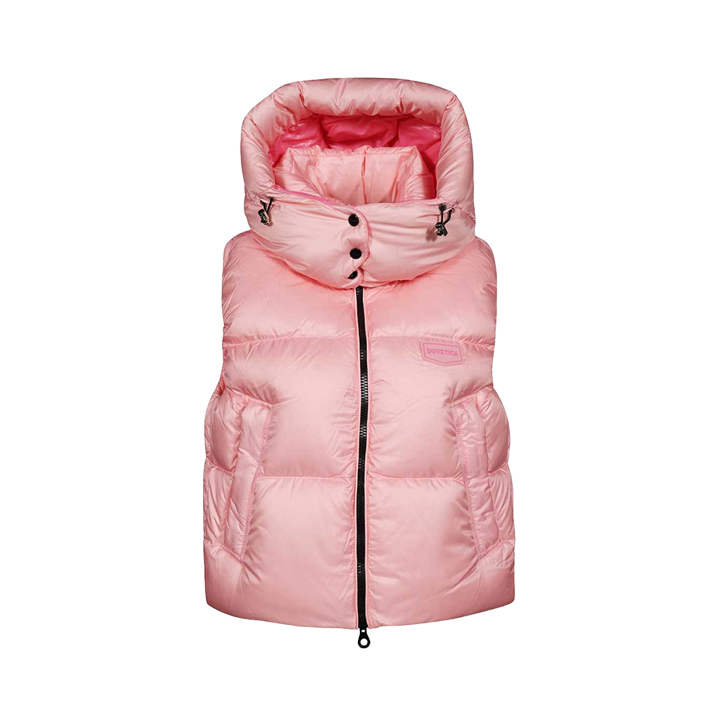 ◆당일◆25FW 빈데미아트릭스 VINDEMIATRIX 후드 패딩조끼 네온핑크 VDDV01325K0001 COL