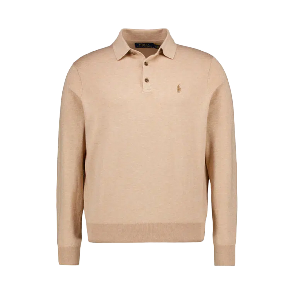 26SS 포니 자수 폴로 코튼 니트 브라운 710P04446 003