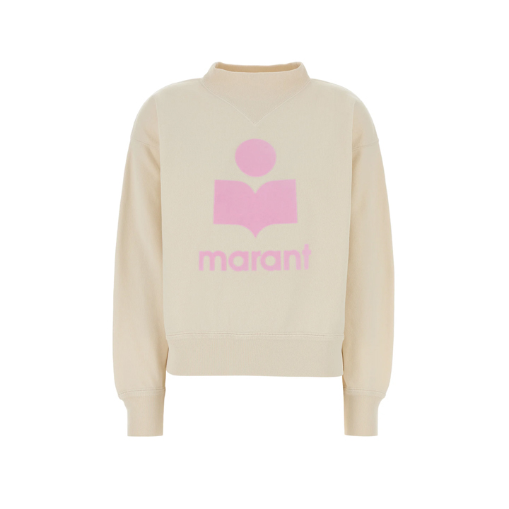 ◆당일◆26SS 모비 MOBY 벨벳 로고 맨투맨 에쿠르/핑크 SW0003FA D1M04E ECPK