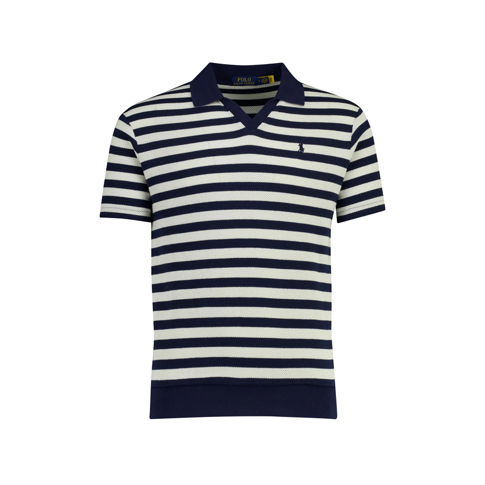 26SS 포니 자수로고 클래식 스트라이프 티셔츠 블루 710A13006 004