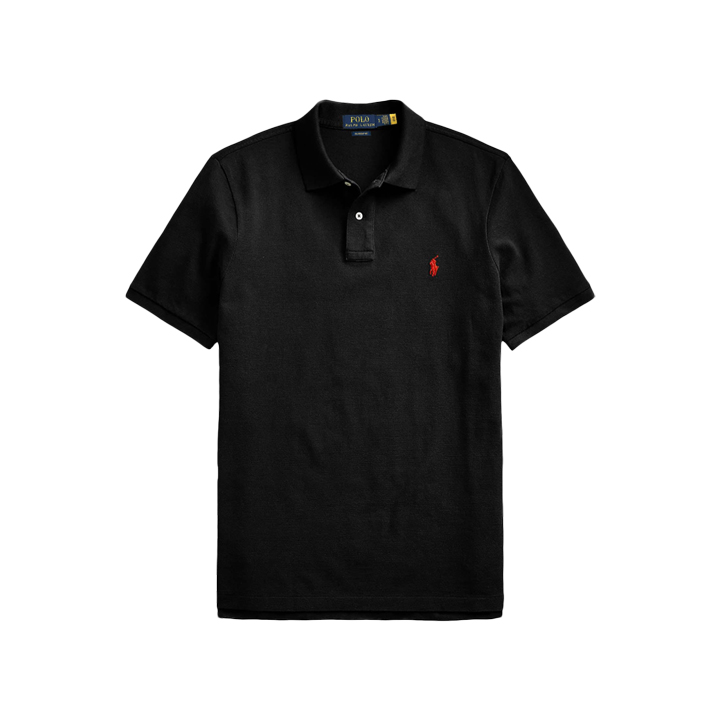 ◆당일◆26SS 레드 포니 자수 클래식핏 카라 티셔츠 블랙 710783656 020