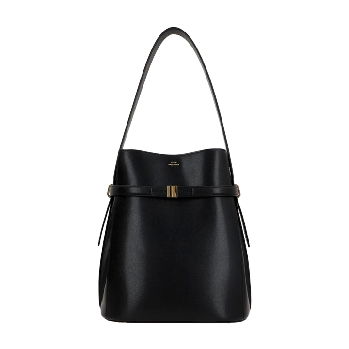 ◆당일◆26SS 벨티드 레더 버킷백 블랙 244-WAL0048-LE0025-001