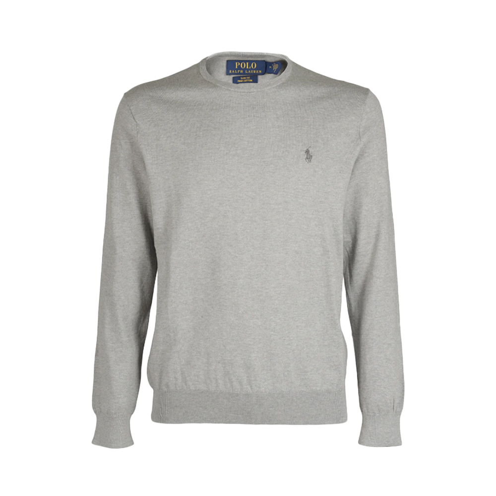 26SS 포니 로고 슬림핏 코튼 니트 그레이 710684957 003