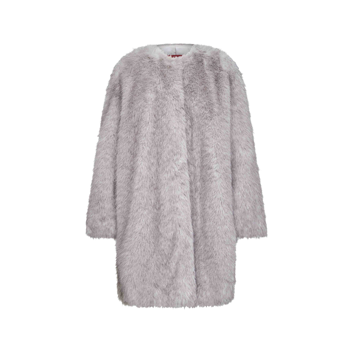 ◆당일◆25FW 에로스 EROS 퍼 라운드넥 코트 펄 그레이 2526456012 001