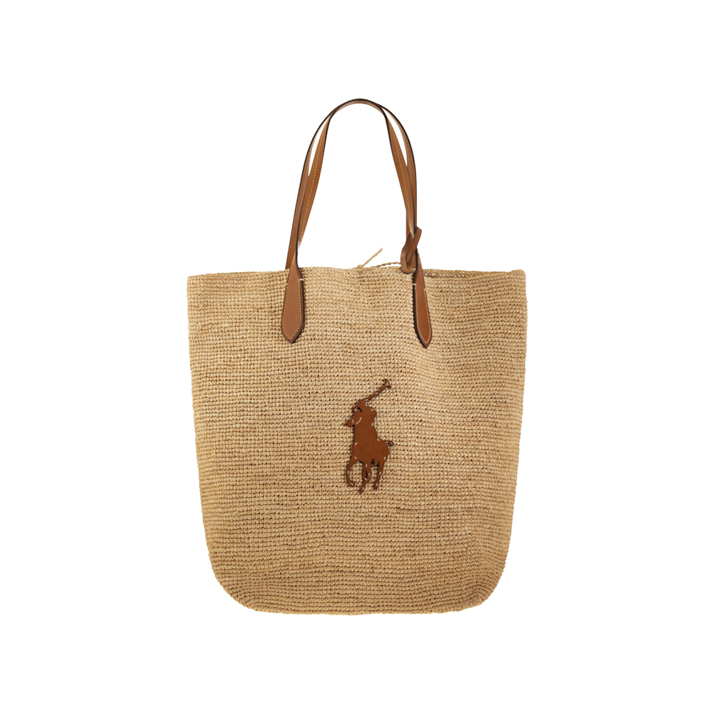 26SS 빅 포니 패치 라지 라피아 토트백 네추럴 428923661 006