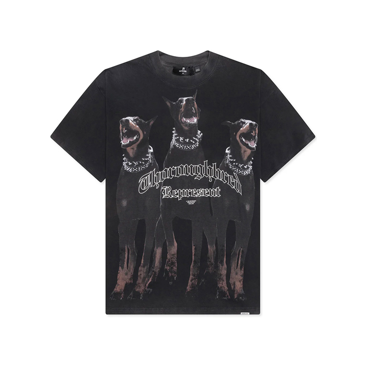 ◆당일◆26SS 써러브레드 프린팅 티셔츠 빈티지블랙 MLM41135 003