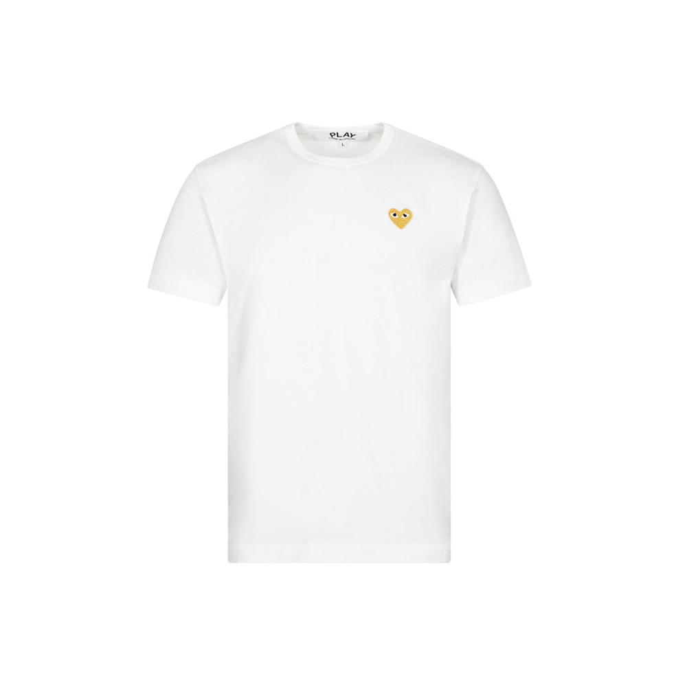 26SS 골드 하트 와펜 패치 티셔츠 화이트 AX-T216-051-4