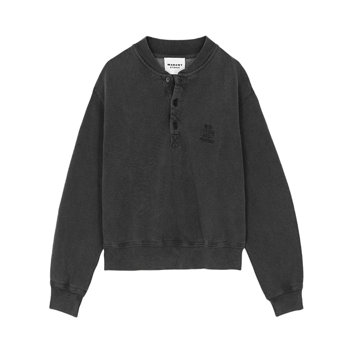 ◆당일◆26SS 시모니 SIMONY 헨리넥 맨투맨 페이드블랙 SW0185FA D1M06E 02FK