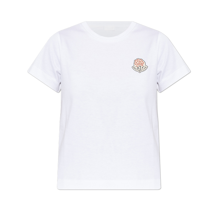 ◆당일◆25FW 플라워 로고 프린트 티셔츠 화이트 8C000 23 89AJS 00A