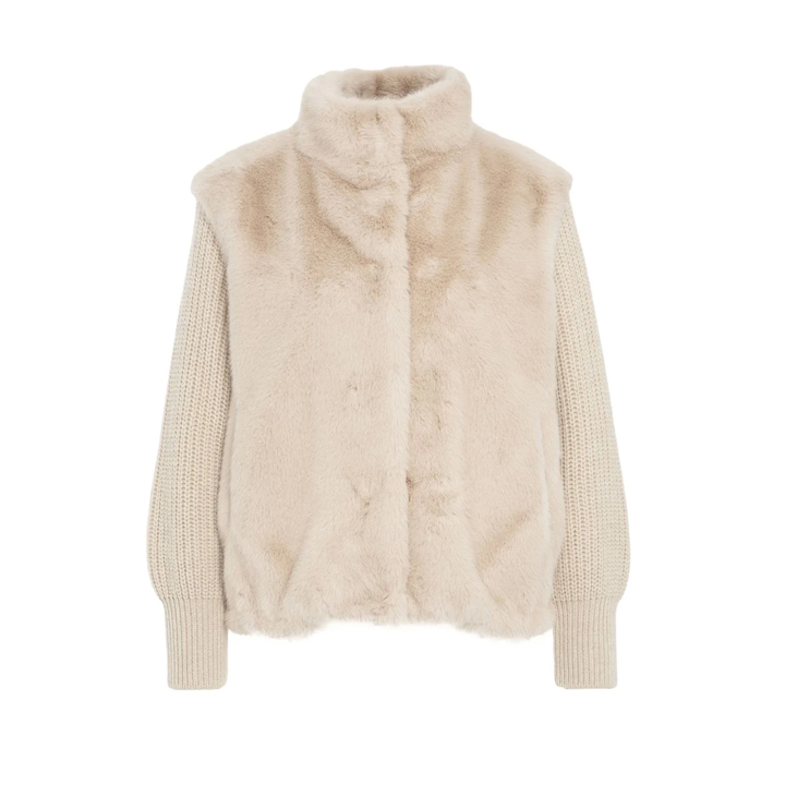 ◆당일◆25FW 리조트 RESORT 퍼 니트 자켓 베이지 GC00072DR 12624 1985