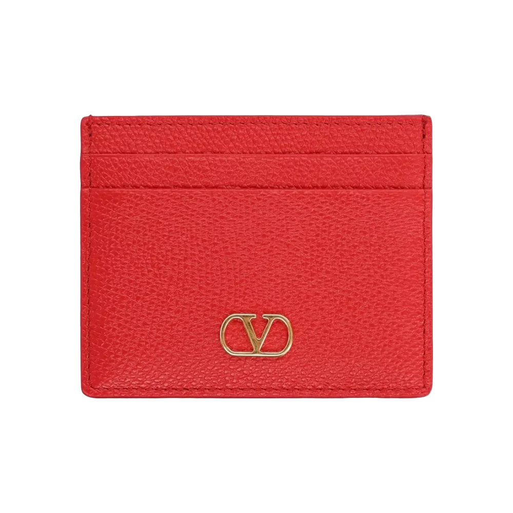 26SS V로고 시그니처 카드지갑 레드 8W2P0AJ7 SNP JU5