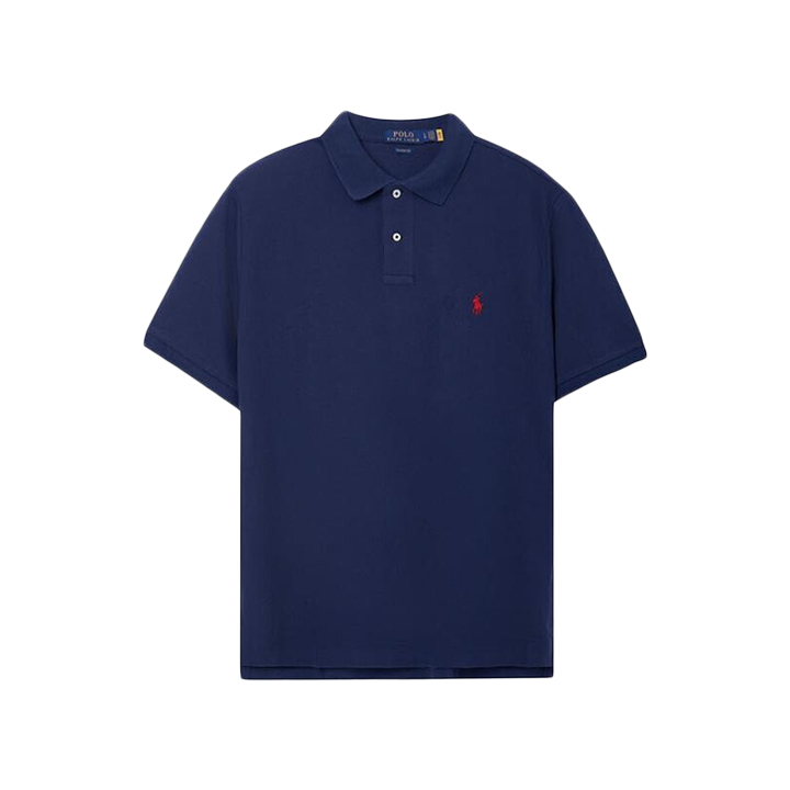 ◆당일◆26SS 레드 포니 자수 클래식핏 카라 티셔츠 블루 710783656 012