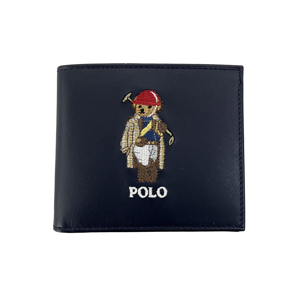 26SS 베어 로고 자수 반지갑 네이비 405P08100 001