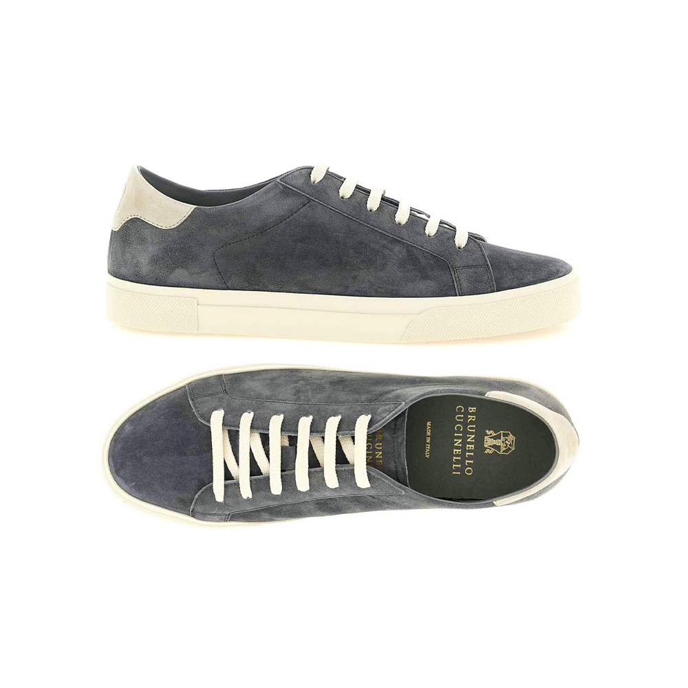 26SS 시그니처 금장 로고 스웨이드 스니커즈 미디엄그레이 MZUCHHP330 CJD36