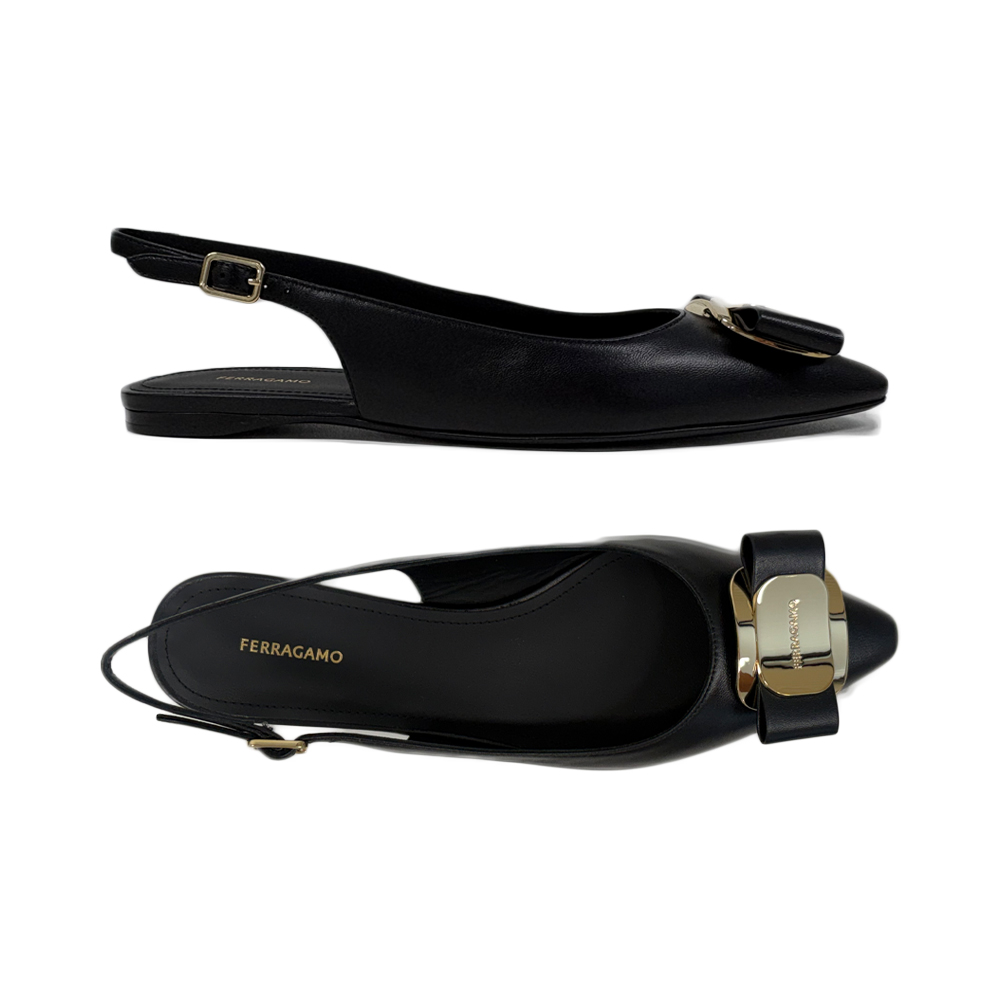 26SS 젤미 ZELMY 바라 버클 플랫 슬링백 뮬 블랙 0790605