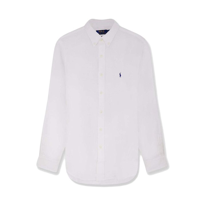 ◆당일◆26SS 포니 자수 슬림핏 린넨 셔츠 화이트 710968915 505