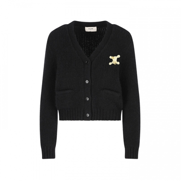 ◆당일◆26SS 트리오페 크로셰 브이넥 가디건 블랙 RY0KM0899 38NO