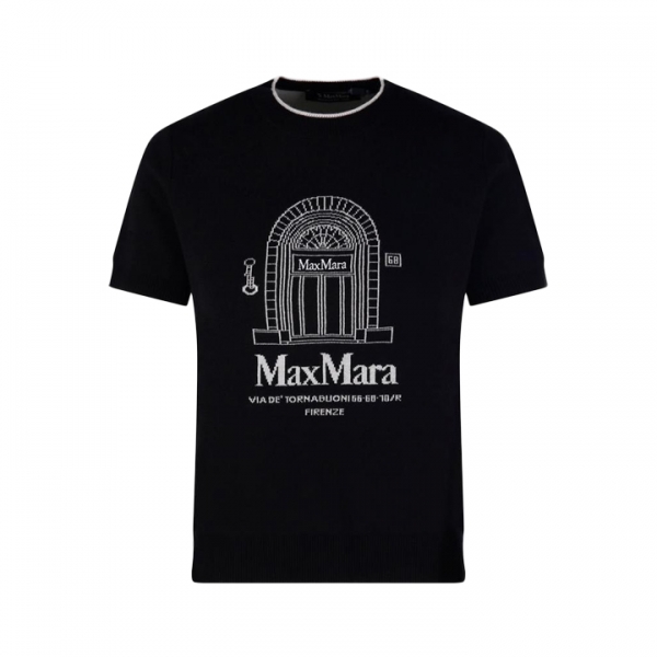 ◆당일◆26SS 에우포리아 SMMEUFORIA 자수 울 반팔 니트 블랙 2619361191 021