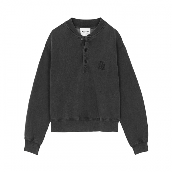 ◆당일◆26SS 시모니 SIMONY 헨리넥 맨투맨 페이드블랙 SW0185FA D1M06E 02FK