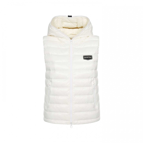 ◆당일◆25FW 에그리 AGRI 로고 패치 후드 패딩 조끼 화이트 VDDV90231K0001 WHS