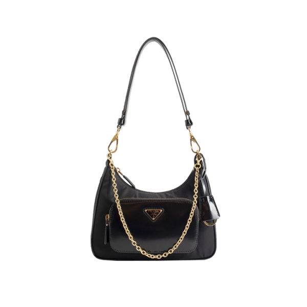 ◆당일◆25FW SACCA 삼각 로고 리나일론 미니 크로스&숄더백 블랙 1BC198 R789 F0002