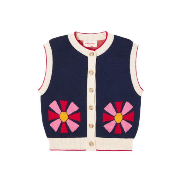 ◆키즈◆키즈 칼레이도스코프 니트 베스트 네이비 B225AC106 411