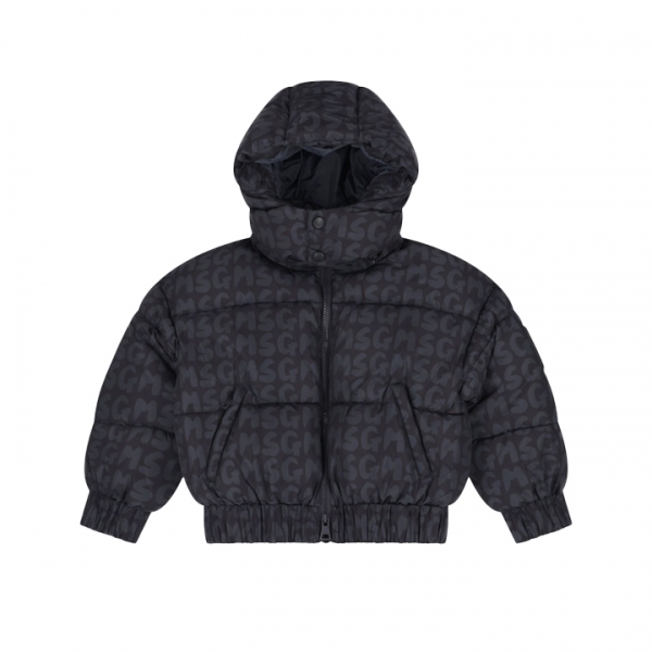 ◆키즈◆키즈 로고 패턴 나일론 숏 푸퍼 자켓 블랙 F5MSJUPF004 110