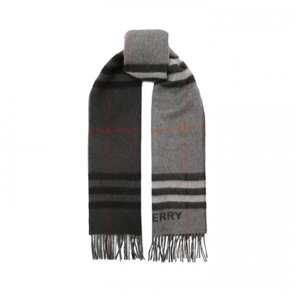 ◆당일◆25FW 콘트라스트 자이언트 체크 캐시미어 머플러 그레이/차콜 8059277