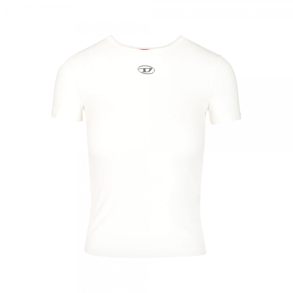 26SS T-ELE-LONG-OD 여성 로고 슬림핏 반팔 티셔츠 화이트 A19910 0JMBA 141