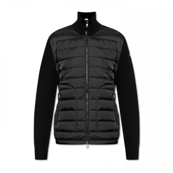 ◆당일◆25FW 로고 패치 니트 믹스 패딩자켓 블랙 9B507 00 A9341 999