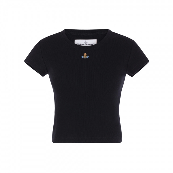 26SS ORB 자수 로고 베이비 페루 티셔츠 블랙 1G010019 J009C N401