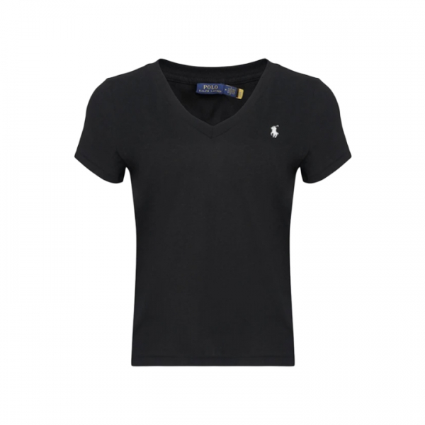 ◆당일◆26SS 여성 포니 로고 자수 반팔 브이넥 티셔츠 블랙 211B14611 009