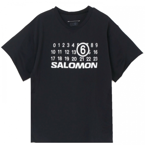 ◆당일◆25SS X SALOMON 그래픽 프린팅 크루넥 티셔츠 블랙 S52GC0345 M20101 900