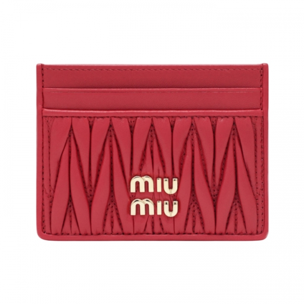 ◆당일◆26SS 마틀라세 금장 로고 카드지갑 레드 5MC076 AFPP F0011