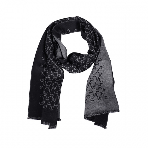 ◆당일◆26SS GG 자카드 투톤 울 머플러 블랙/그레이 391246 4G200 1160