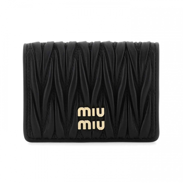 ◆당일◆26SS 금장 로고 마틀라쎄 카드지갑 블랙 5MC103 AFPP F0002