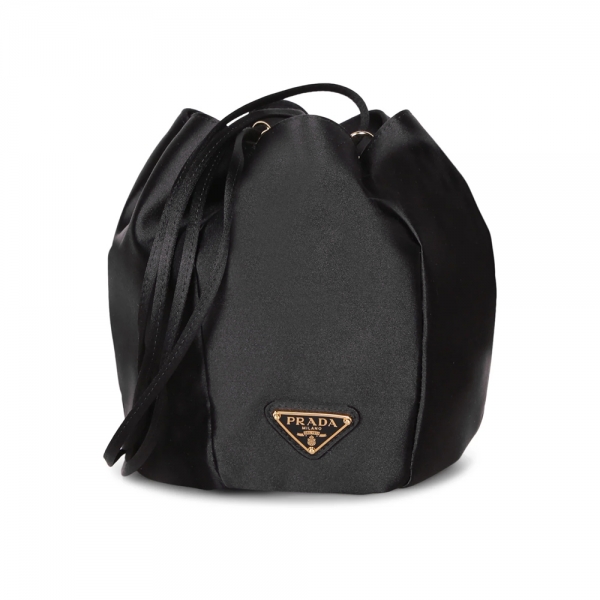 26SS 삼각로고 새틴 미니 버킷백 블랙 1BE103 AC4 F0002