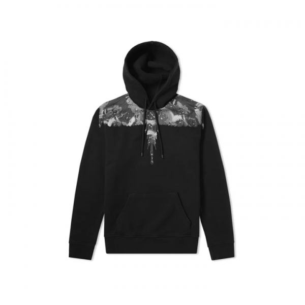 ◆15주년◆카모 윙 프린트 후드티 블랙 CMBB007S186300031008