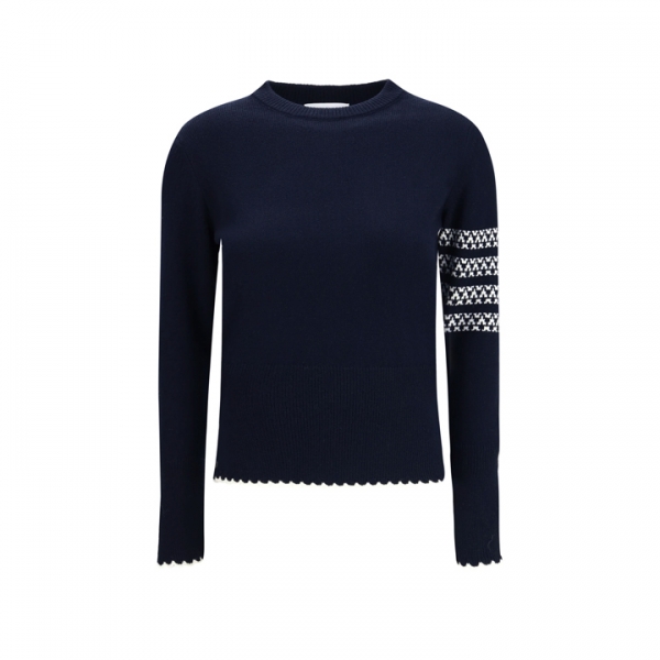 ◆당일◆26SS 사선 완장 홀리데이 헥터 크루넥 니트 네이비 FKA514A Y1029 415