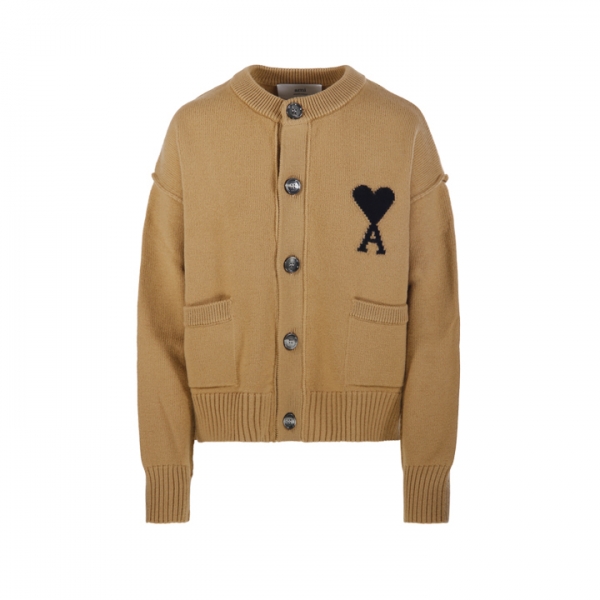 ◆당일◆25FW 하트 로고 울 가디건 카멜 UKC368 018 288