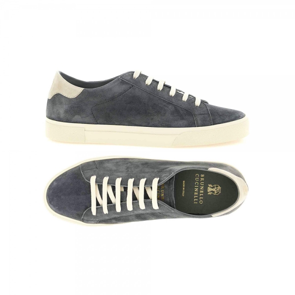 26SS 시그니처 금장 로고 스웨이드 스니커즈 미디엄그레이 MZUCHHP330 CJD36