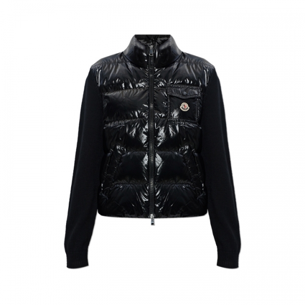 ◆당일◆26SS 로고 패치 믹스 니트 패딩자켓 블랙 9B000 23 M7774 999