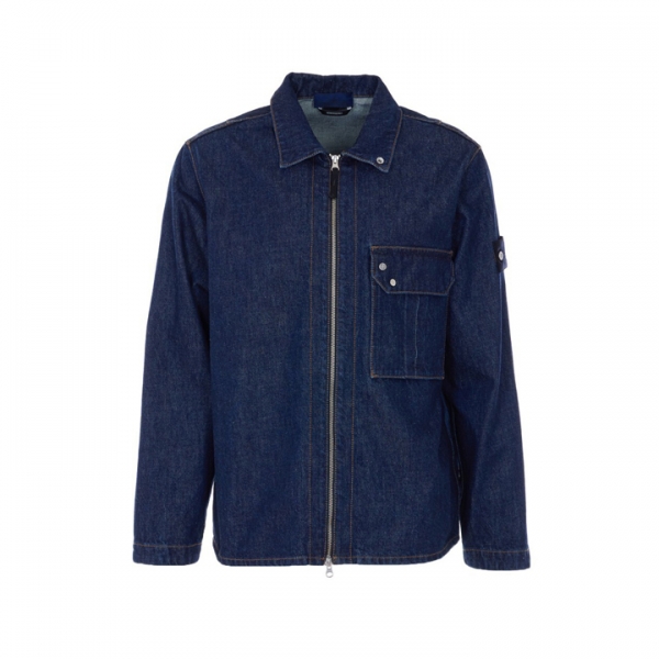 ◆당일◆26SS 와펜 패치 숏 데님 코튼 오버 셔츠자켓 블루린스 L1S14 1200002 S00J7 VJ201