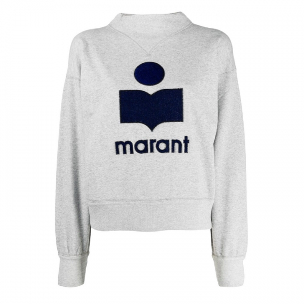 ◆14주년◆모비 MOBY 벨벳 로고 자수 기모 맨투맨 그레이 SW0033 20A054E 02GY