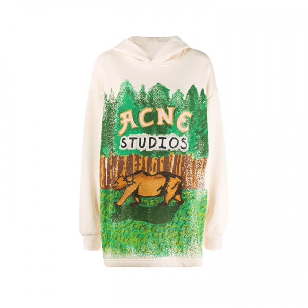 ◆15주년◆자이언트 레비 프린트 후드티 그린/에쿠르 AI0105 BWA