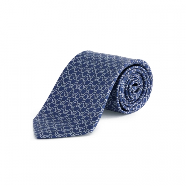 ◆당일◆26SS 웨이브 프린트 실크 넥타이 네이비 35-0937 0768208
