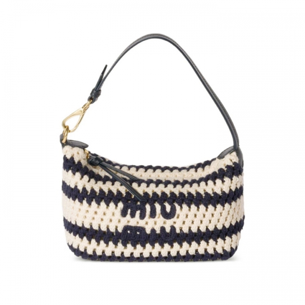 ◆당일◆26SS 크로셰 파우치 토트백 블루/화이트 5NE841 2IBA F022X