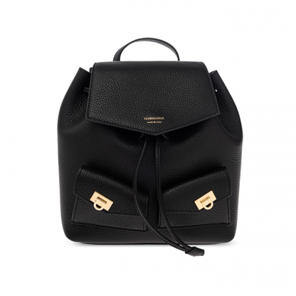 ◆당일◆26SS 금장 로고 멀티 포켓 미니 백팩 블랙 22-0941 0785886