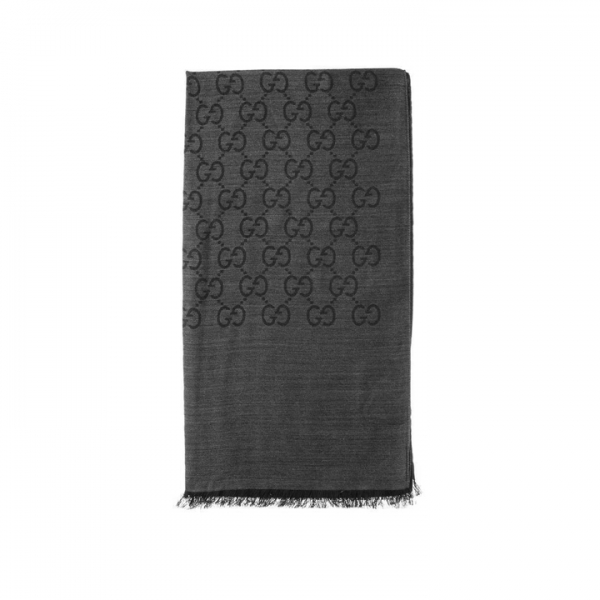 ◆당일◆26SS GG 자카드 울 실크 투톤 스카프/머플러 그레이/블랙 165904 3G646 1100